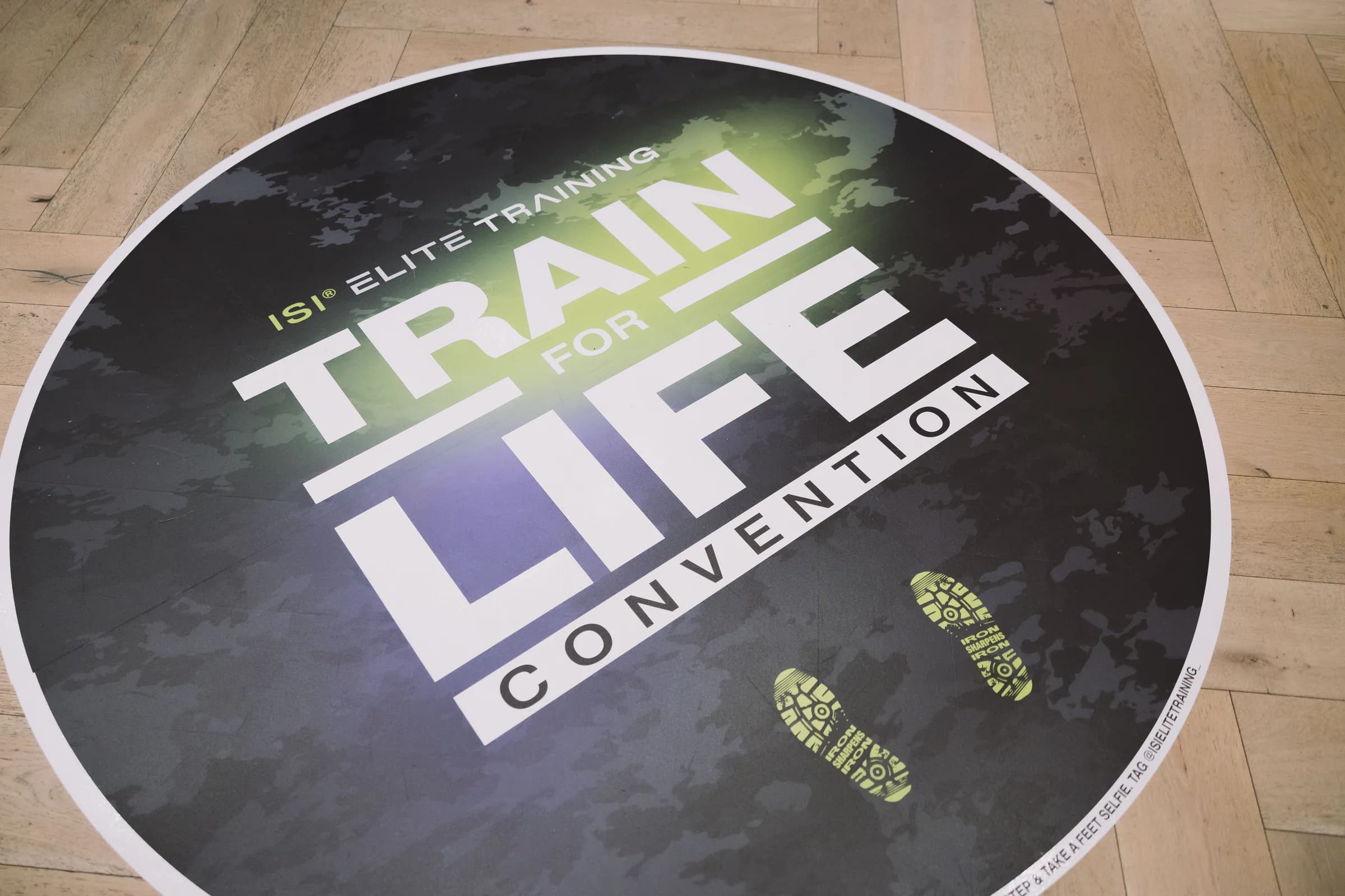 Train for Life Convention workout floor marker